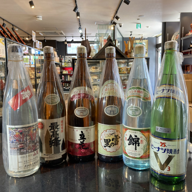 1円 古酒 焼酎 6点 おまとめ 一升瓶 1800ml 粕取 麦 ピーナッツ  