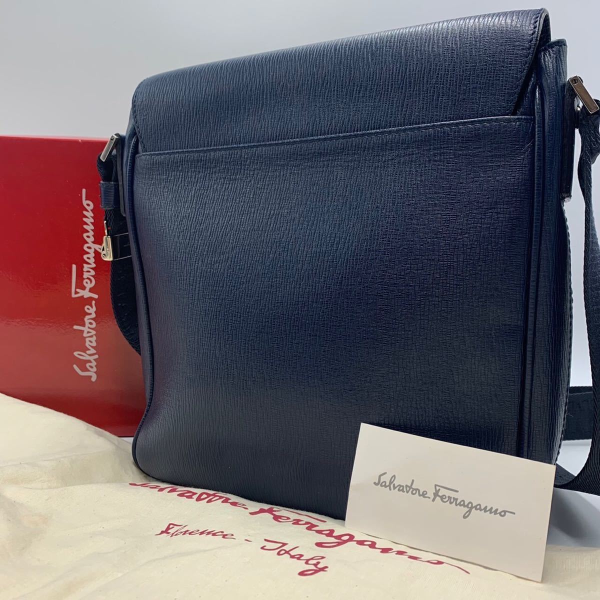 超美品》『天下一品』 Salvatore Ferragamo メンズ ショルダーバッグ 
