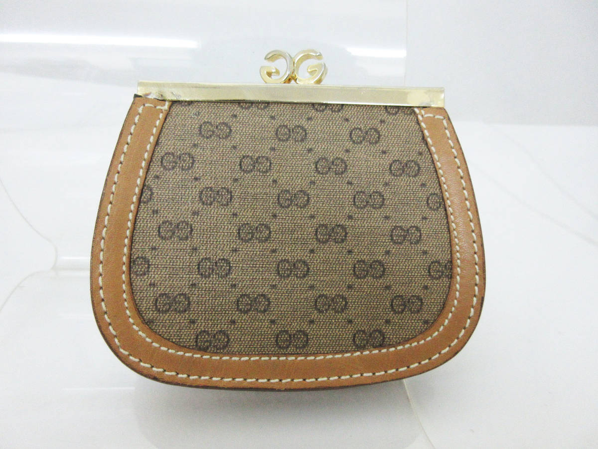 MA【コインケース】グッチ☆GUCCI 03 030 7057☆ベージュ☆がま口 財布