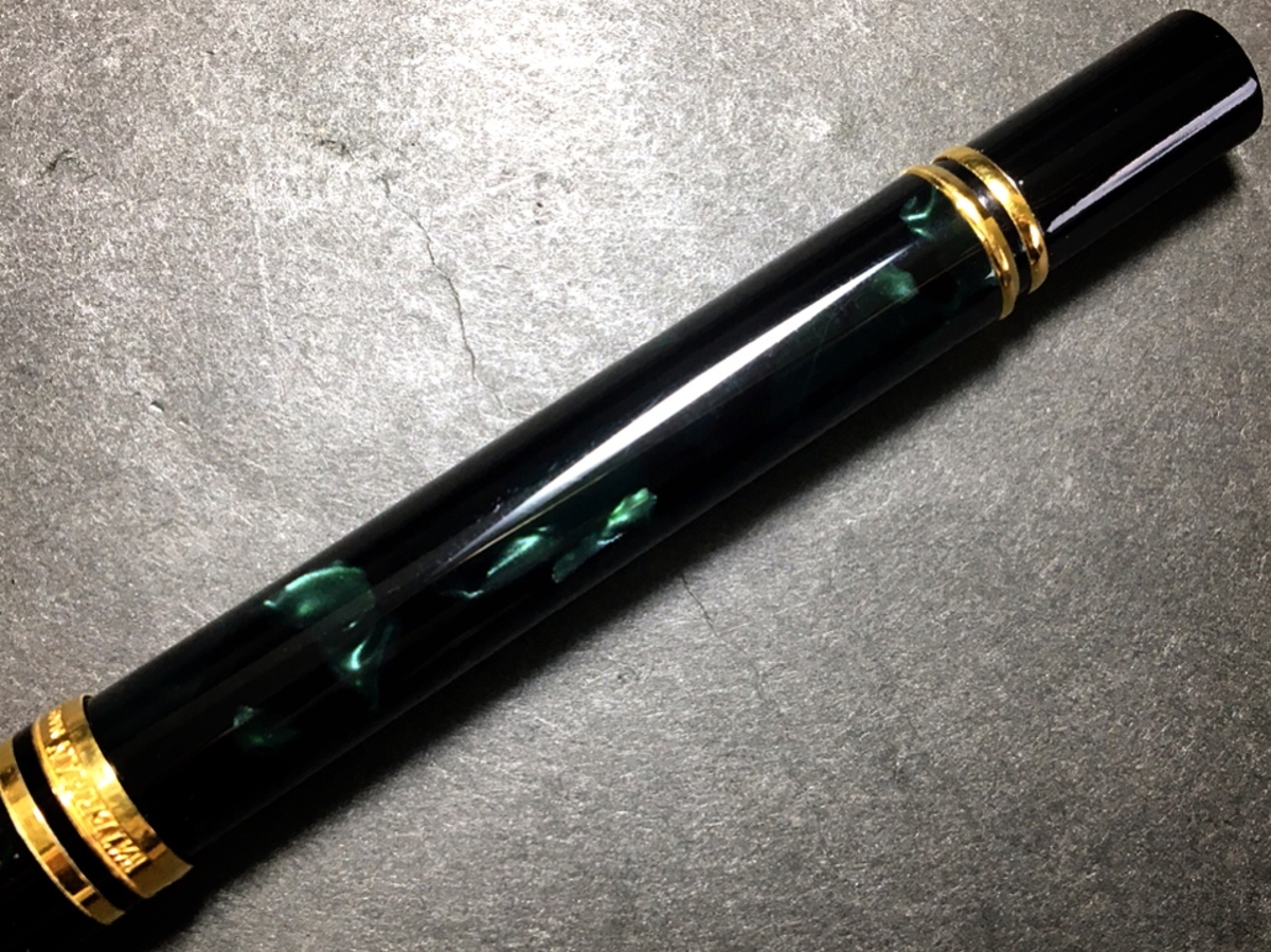 ウォーターマン WATERMAN 万年筆 IDEAL ペン先18K 750 黒/緑マーブル