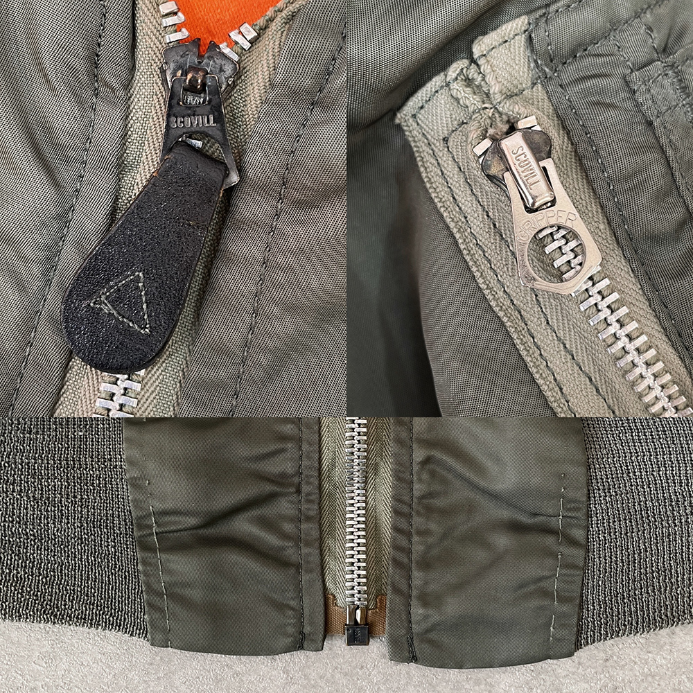 70s アルファ社製 米軍実物 ma1 scovill gripper】 良品◎73年