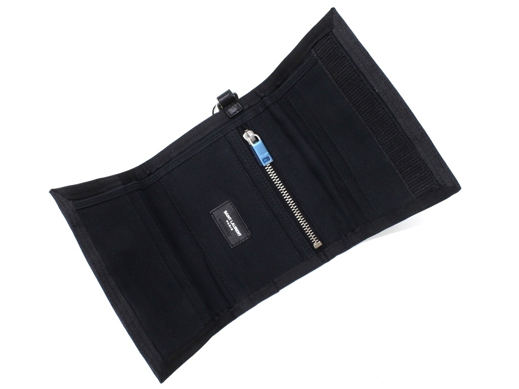 7万新品◇Saint Laurent◇星条旗マジックテープ式三つ折りチェーン