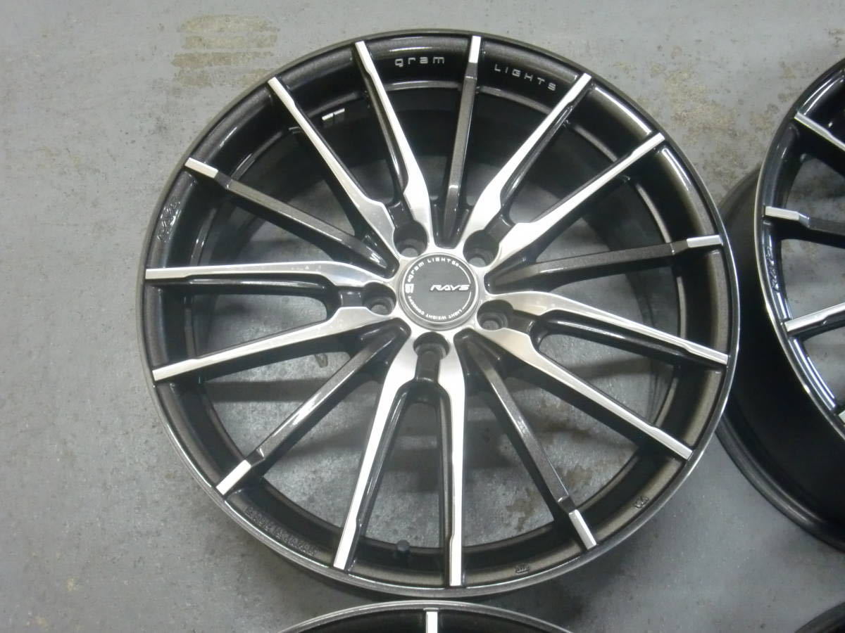RAYS○gram LIGHTS 57XMA○レイズグラムライツ○18×7.5J+50○PCD100○5穴○中古4本セット○美品○ガリ傷なし