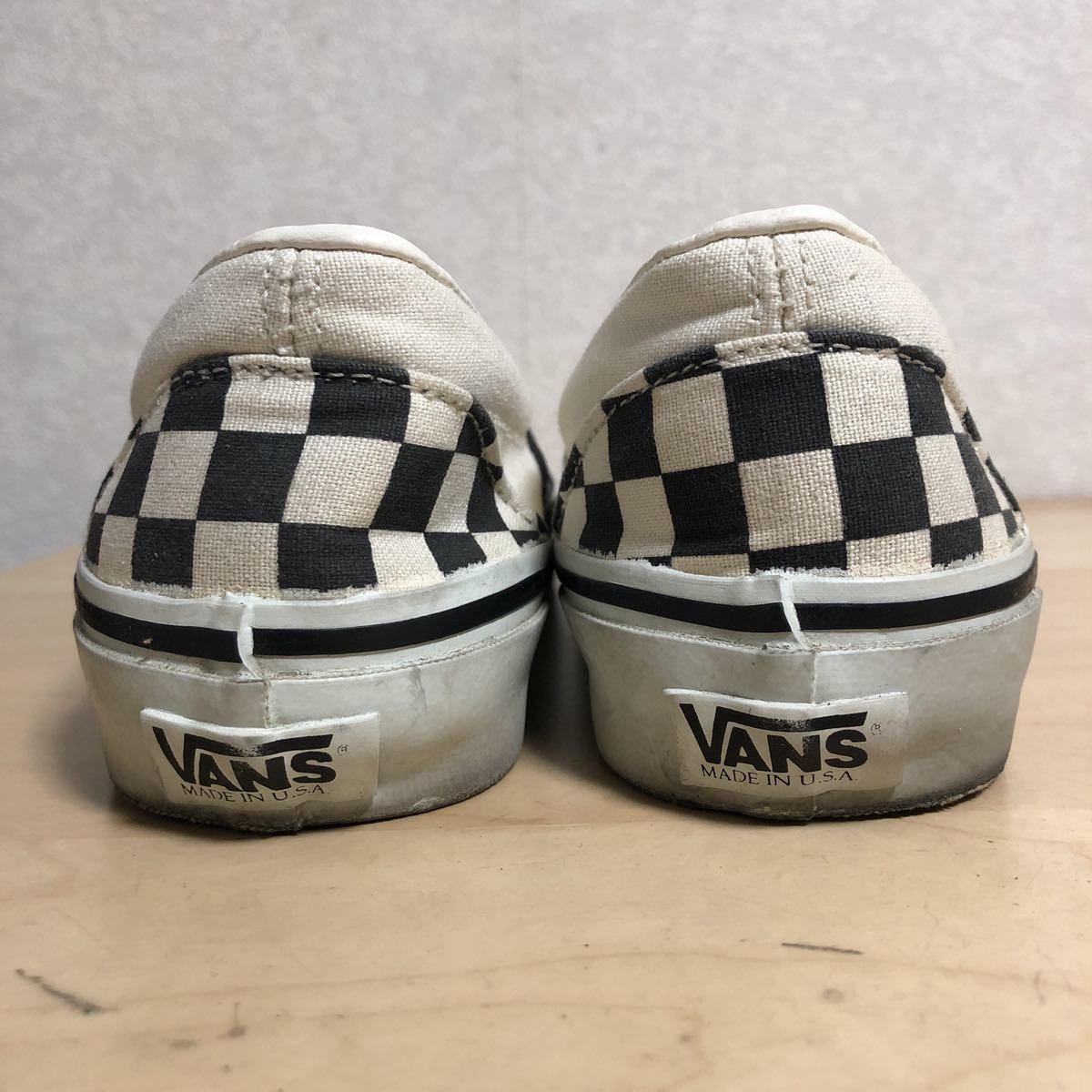 USA製 VANS バンズ スリッポン ビンテージ アメリカ製 チェッカー 黒 