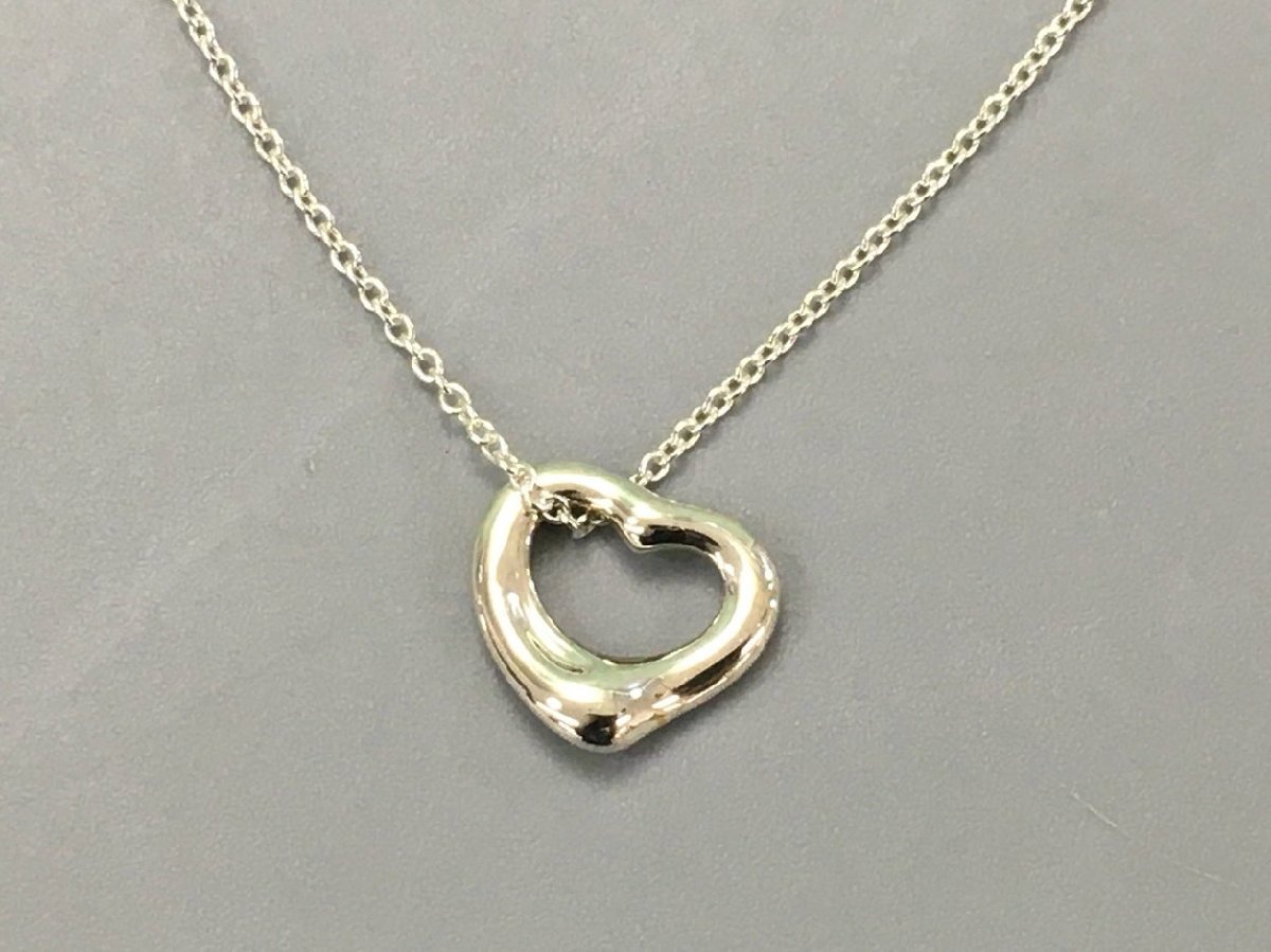 【未使用】 TIFFANY&Co. オープンハート ネックレス シルバー ティファニー Tiffany & Co. エルサ・ペレッティオープンハート