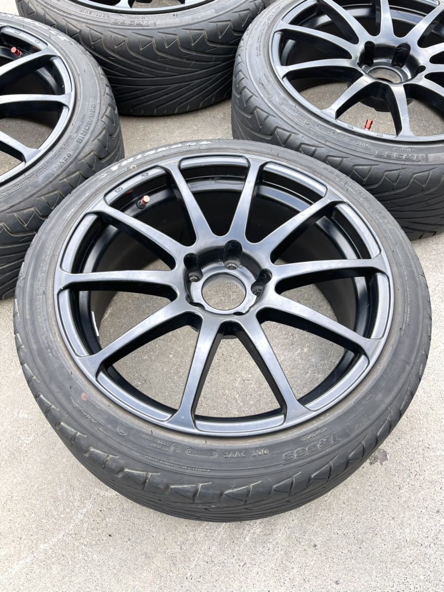 美品 社外 18インチ アルミホイール タイヤ付き 18x8.5J +35 PCD114.3 