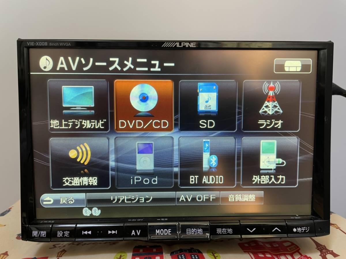 アルパイン VIE-X008 8インチメモリーナビ 地図データ2018年度版 