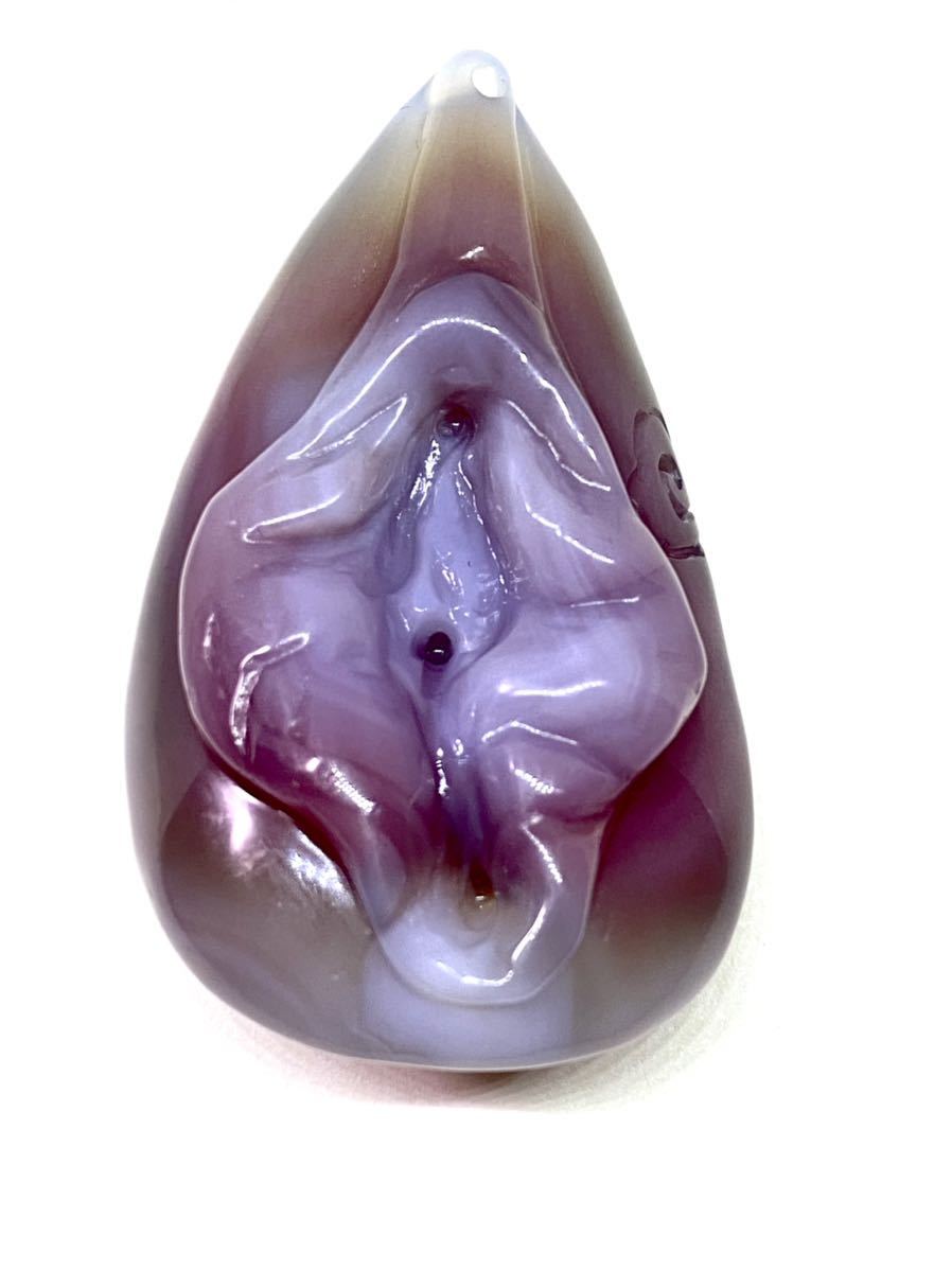 天然瑪瑙彫 54.8g 女陰 ヌードメノウ 貴重半宝石 提げ物 芸術品 生命の