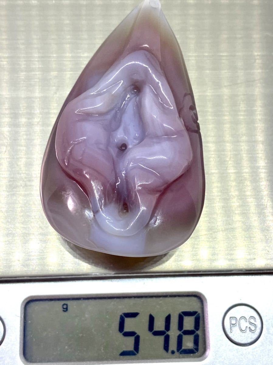 天然瑪瑙彫 54.8g 女陰 ヌードメノウ 貴重半宝石 提げ物 芸術品 生命の