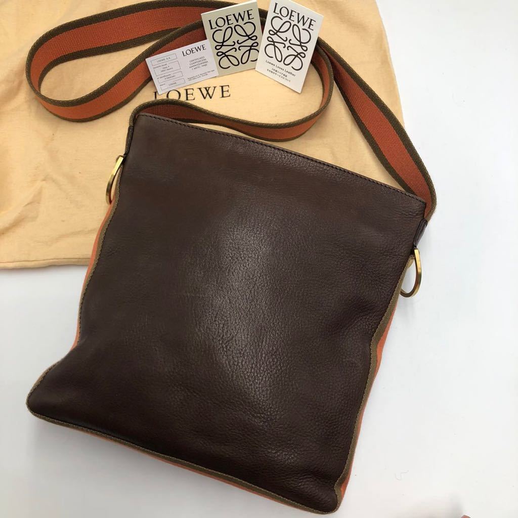 1円《極美品・超希少》 LOEWE ショルダーバッグ ロゴ 型押し 現行 
