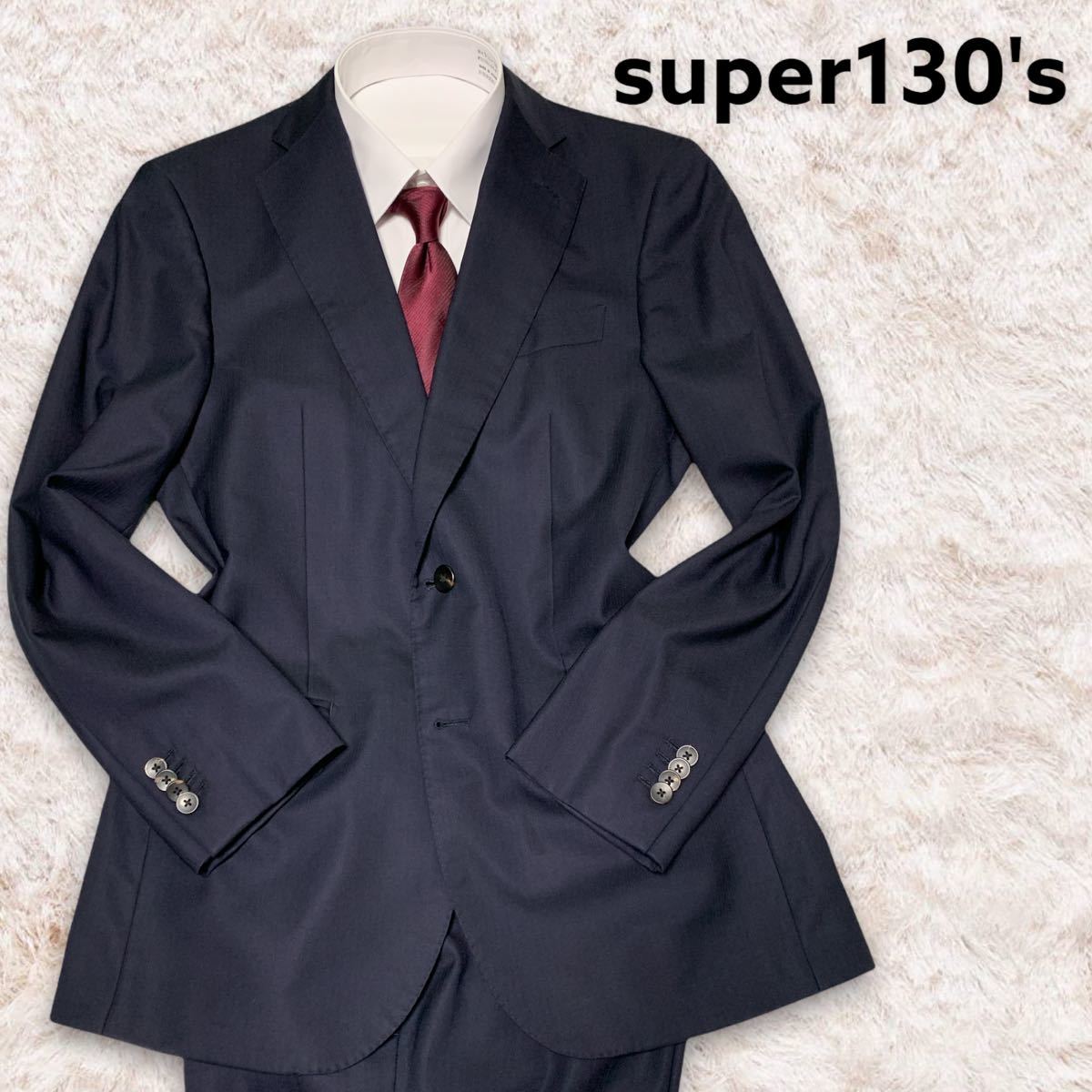 大きめサイズ】HILTON ヒルトン スーツ上下 セットアップ ネイビー  