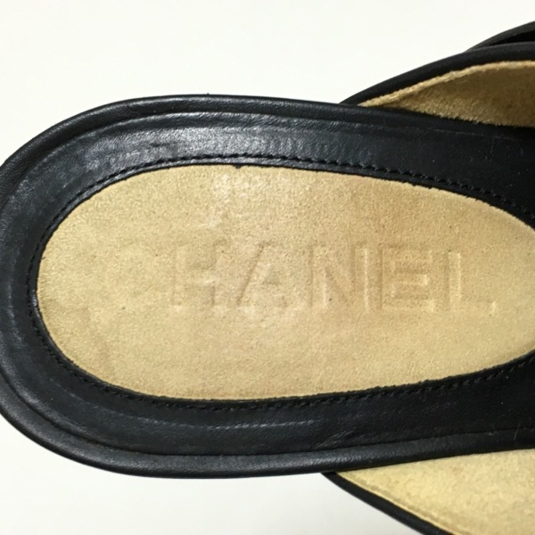 シャネル CHANEL ミュール 36 - レザー 黒 レディース ココマーク