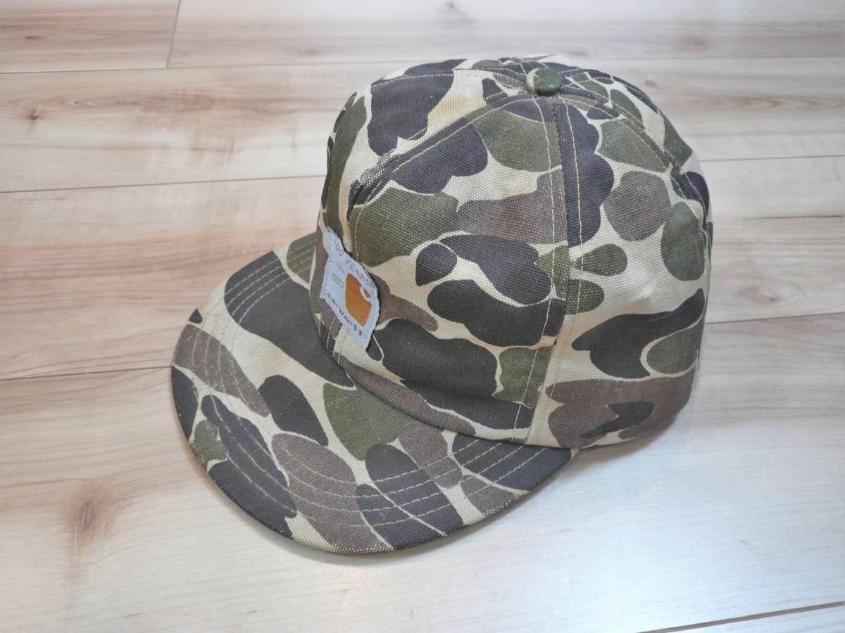 80s CARHARTT カーハート 100周年 ダックハンターカモ柄キャップ 