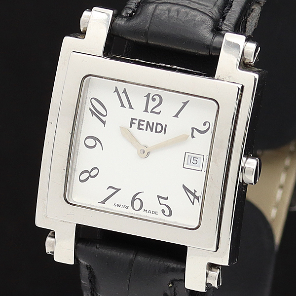 FENDI(フェンディ) 腕時計 - 6000L レディース シルバー×白