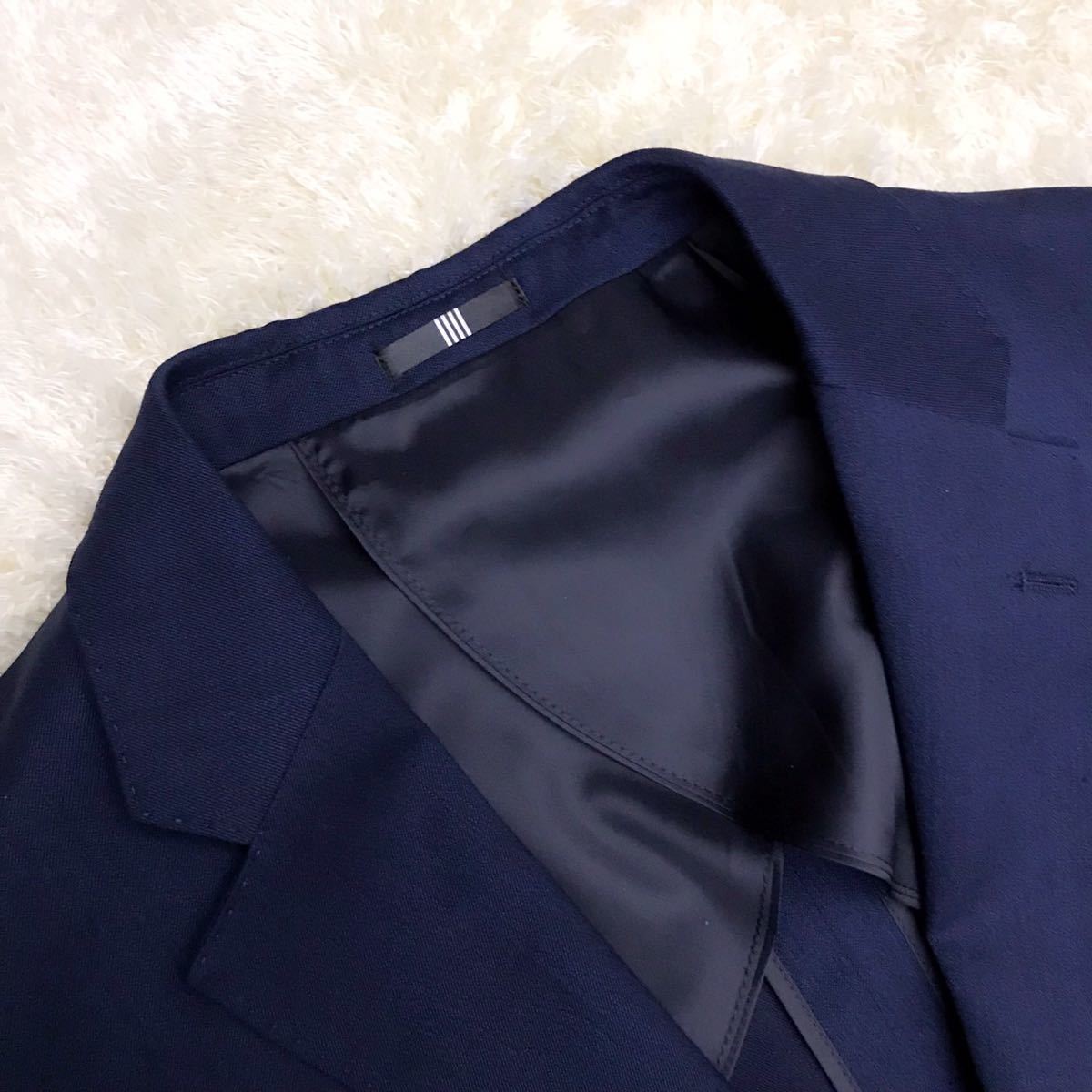 SUIT SELECT 【美品 Lサイズ】 3ピース スーツ ネイビー 清潔感 通勤