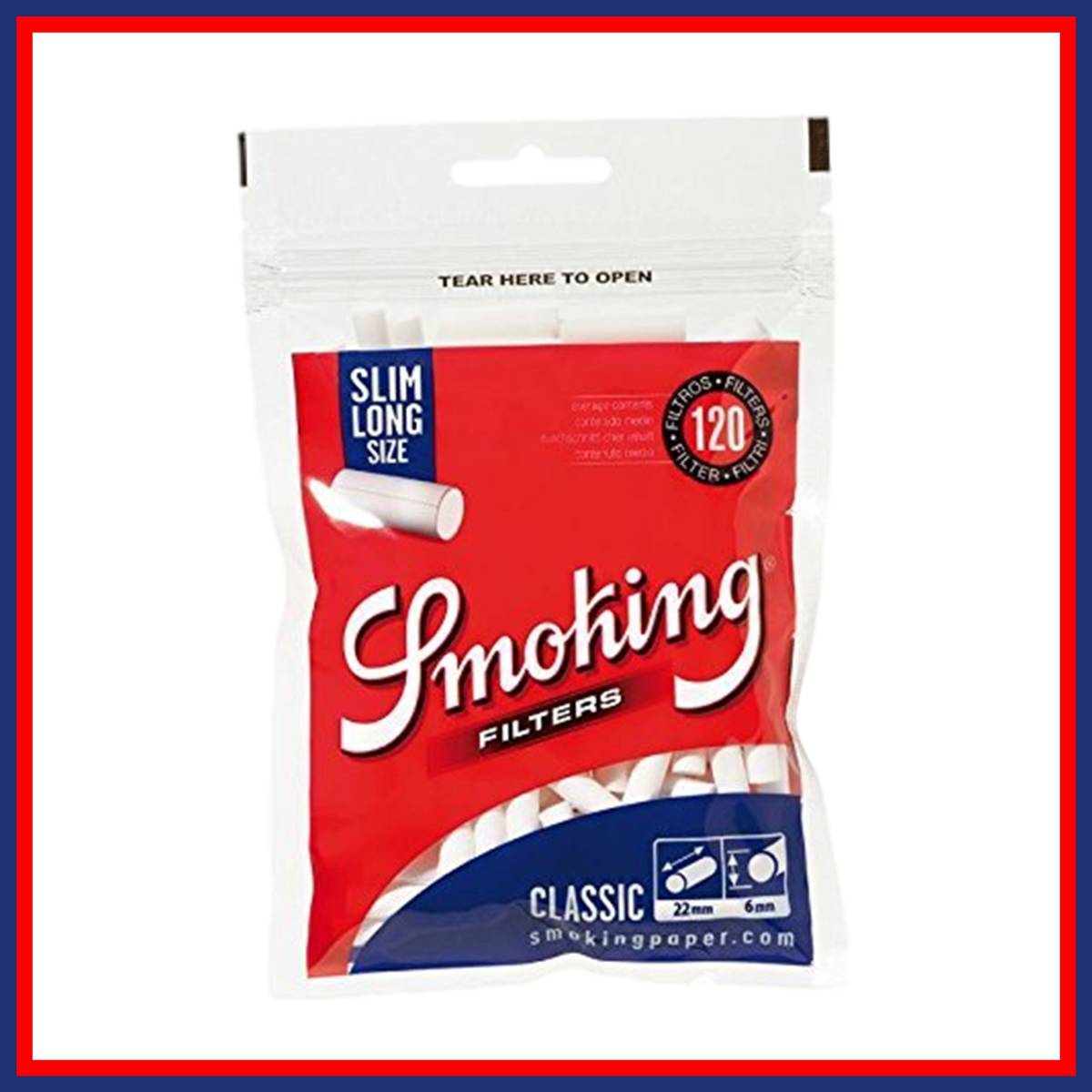 SMOKING スモーキング クラシック スリム ロングフィルター 120個入り 