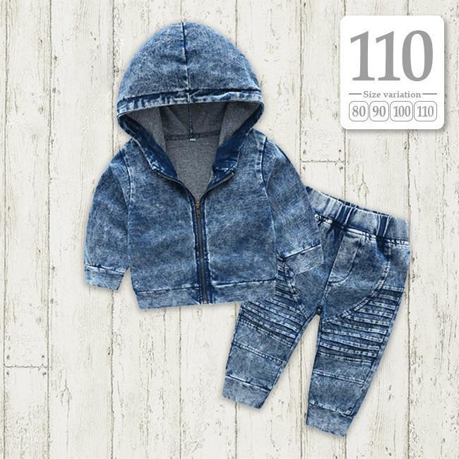 限定SALE，低価 110cm〔#BMデニムセットアップ〕長袖 パーカー デニム パンツ 男の子 女の子 キッズ 子供 アウター セットアップ #ベビーメイチ(110（105～114cm）)｜売買されたオークション情報、yahooの商品情報 110（105～114cm）