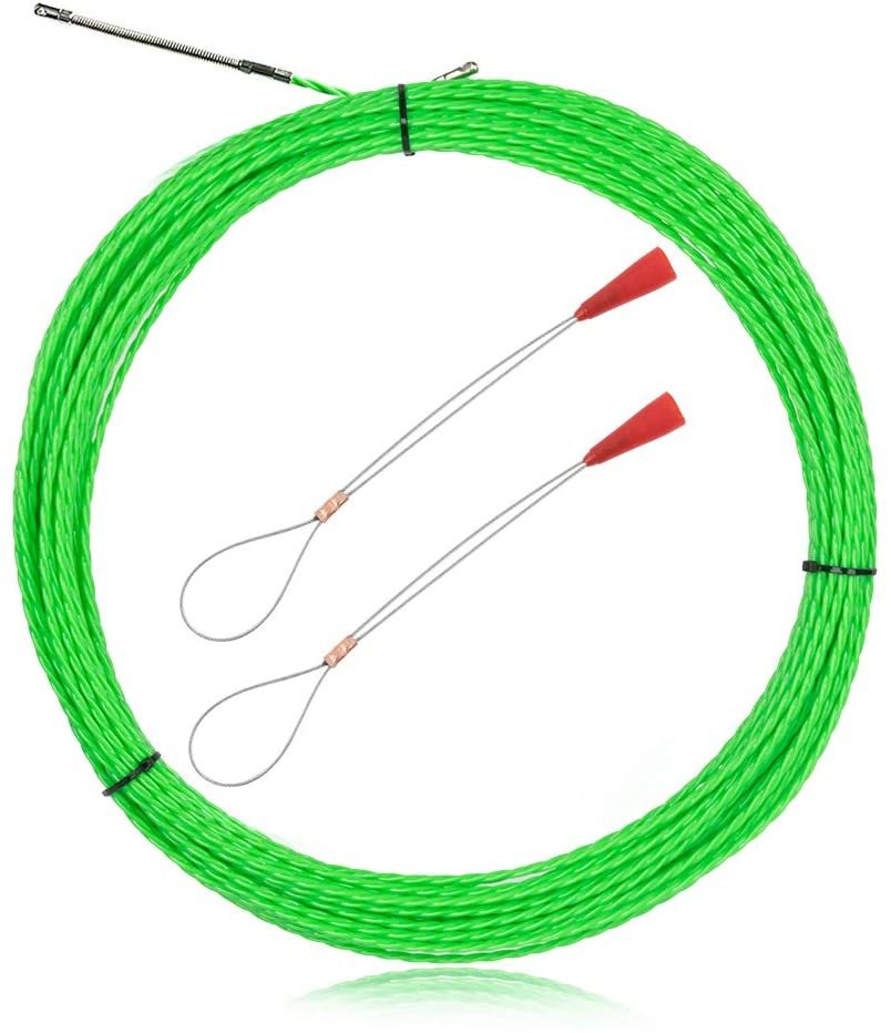 Dotoy 通線 ワイヤー 30M グリーンスリムライン スリムヘッド 通線ワイヤー ロッド径約4.0mm スチールワイヤー 通線_1