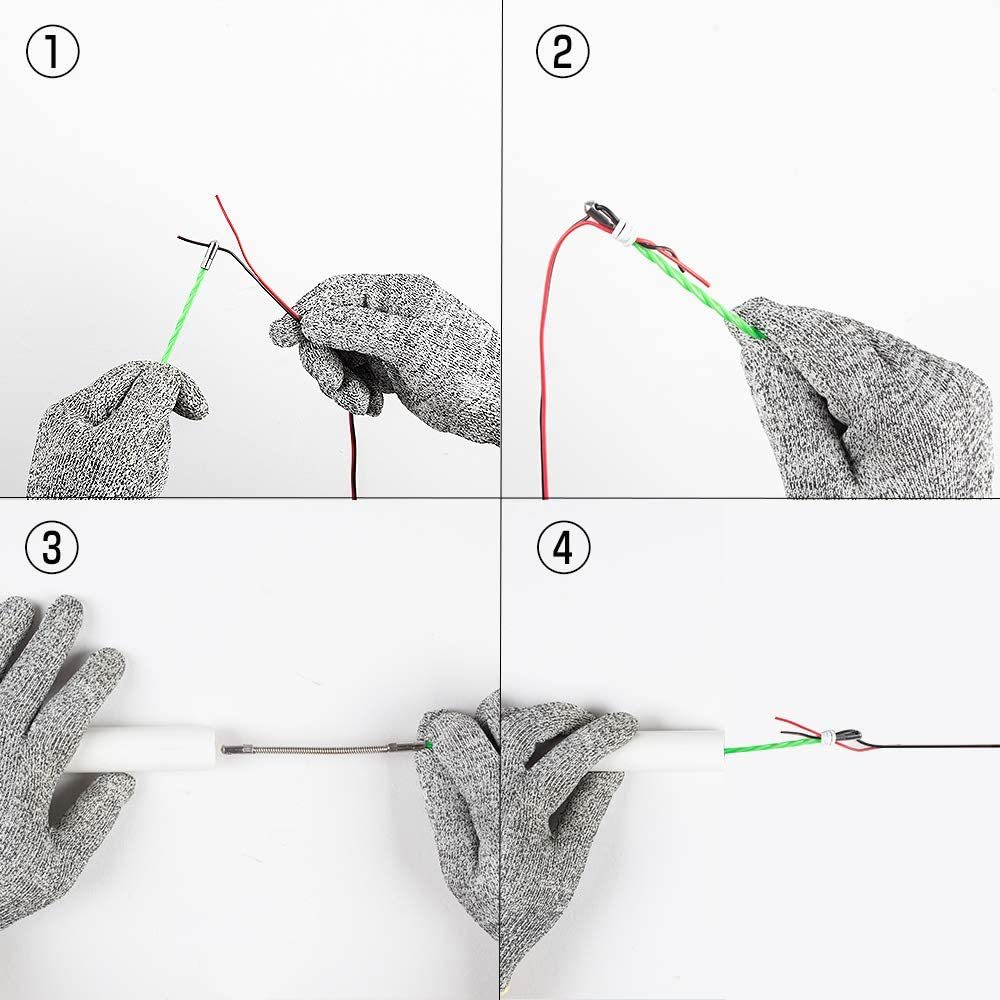 Dotoy 通線 ワイヤー 30M グリーンスリムライン スリムヘッド 通線ワイヤー ロッド径約4.0mm スチールワイヤー 通線_4