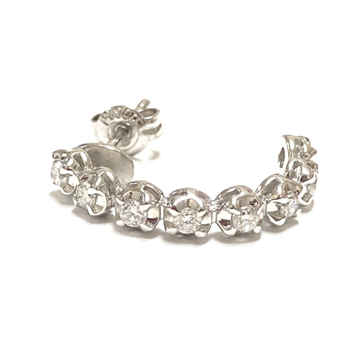 100スタ】Pt900 天然ダイヤモンドピアス 片耳！約0.24ct 良質