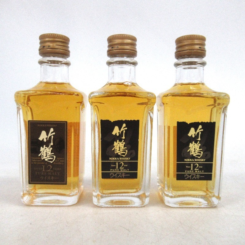 竹鶴12年 ミニボトル 3本 セット Amazon.co.jp: NIKKA ニッカ 竹鶴 12