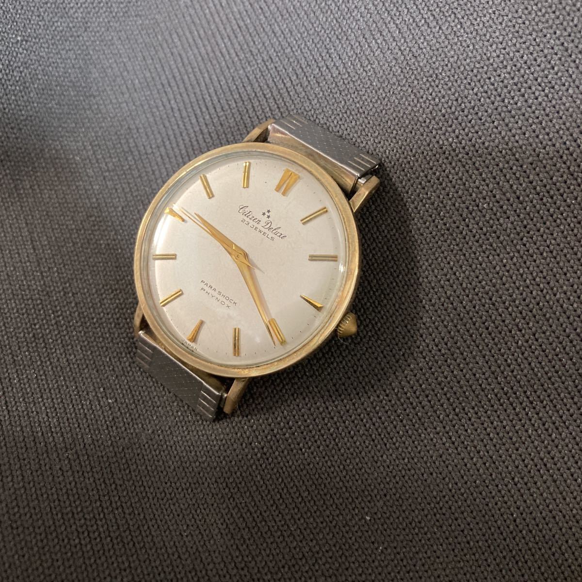 稼働品 Citizen Deluxe 23石 手巻き時計 シルバー文字盤