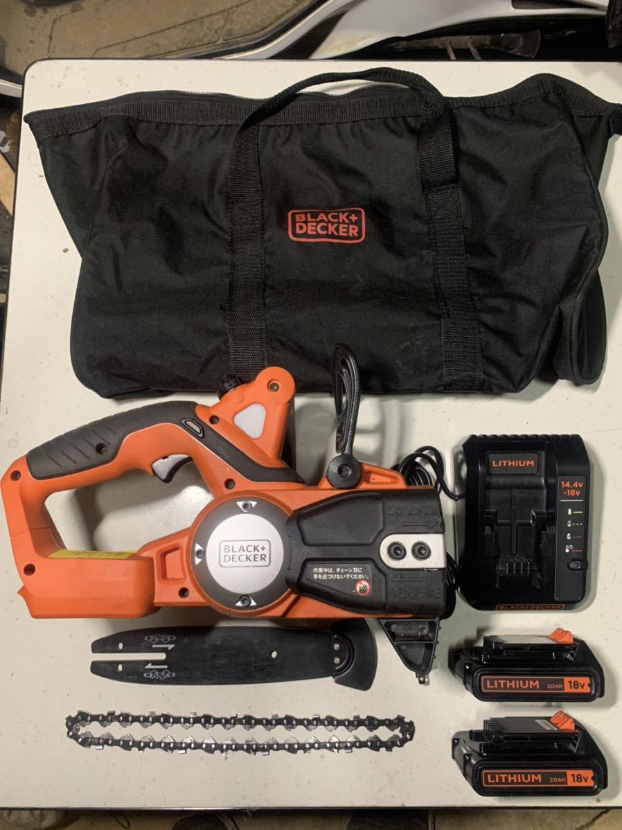 格安，最新作 品 BLACK+DECKER GKC1820L2N-JP 18Vコードレスチェーンソー(チェーンソー)｜売買されたオークション情報、yahooの商品情報をアーカイブ公開 - オークファン 木工用