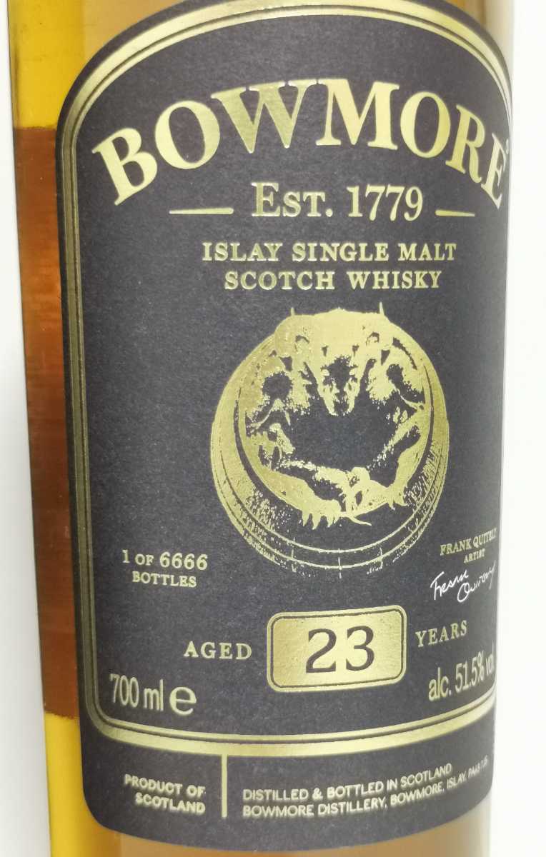 6666本 限定 国内未発売 新品 Bowmore ボウモア 23年 700ml ウイスキー 