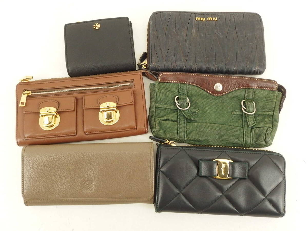 得価，正規品 1円 フェラガモ ミュウミュウ ロエベ 他 財布 長財布 ポーチ 大量セット BZ392(女性用財布)｜売買されたオークション情報、yahooの商品情報をアーカイブ公開 - オークファン 服飾小物