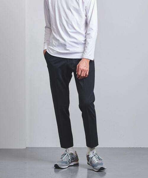 ＜UNITED ARROWS＞ スラックス パンツ ネイビー 紺 s サイズ ズボン ユナイテッドアローズ 無地 メンズ 男 綿 コットン テーパード 