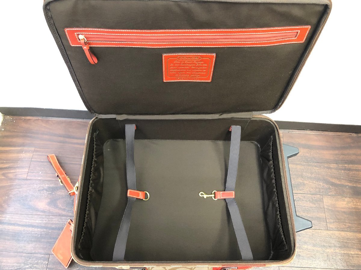 送料無料 1円～ 美品 COACH コーチ シグネチャー キャリーケース 