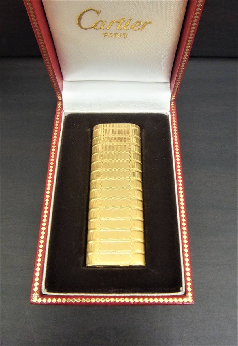 5536【ジャンク】 Cartier PARIS カルティエ ガスライター ゴールド色