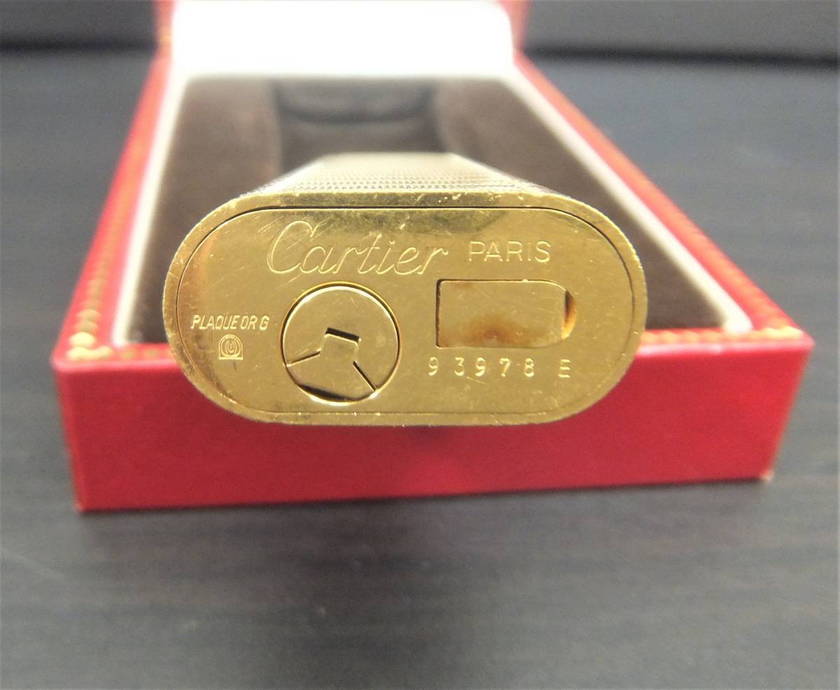 5536【ジャンク】 Cartier PARIS カルティエ ガスライター ゴールド色
