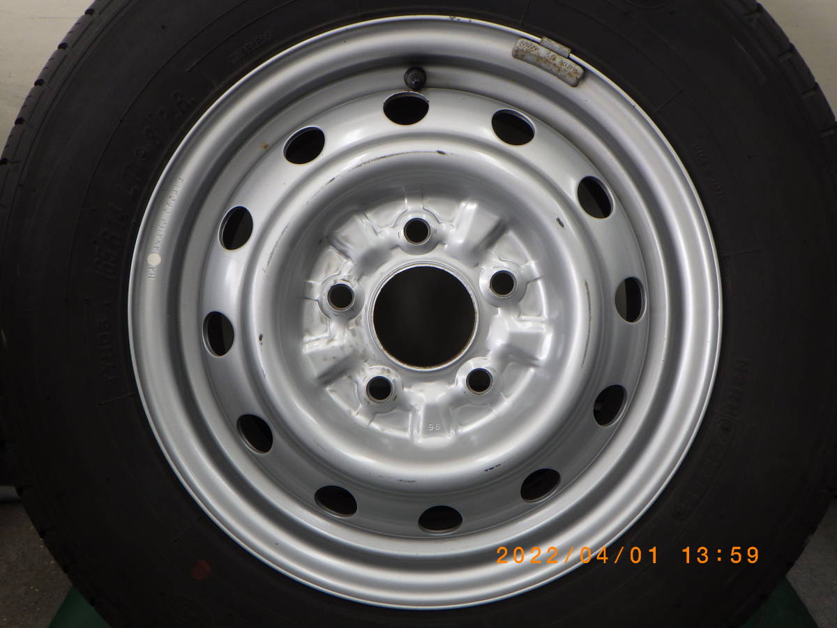 1本　 マツダボンゴ(日産バネット/三菱デリカ)・純正ホイール(5穴）　《165R14 LT 8PR》　2014年製　　『165/80R14』 マツダ 4本 ボンゴ 6穴の中古品・新品・未 6穴 4穴