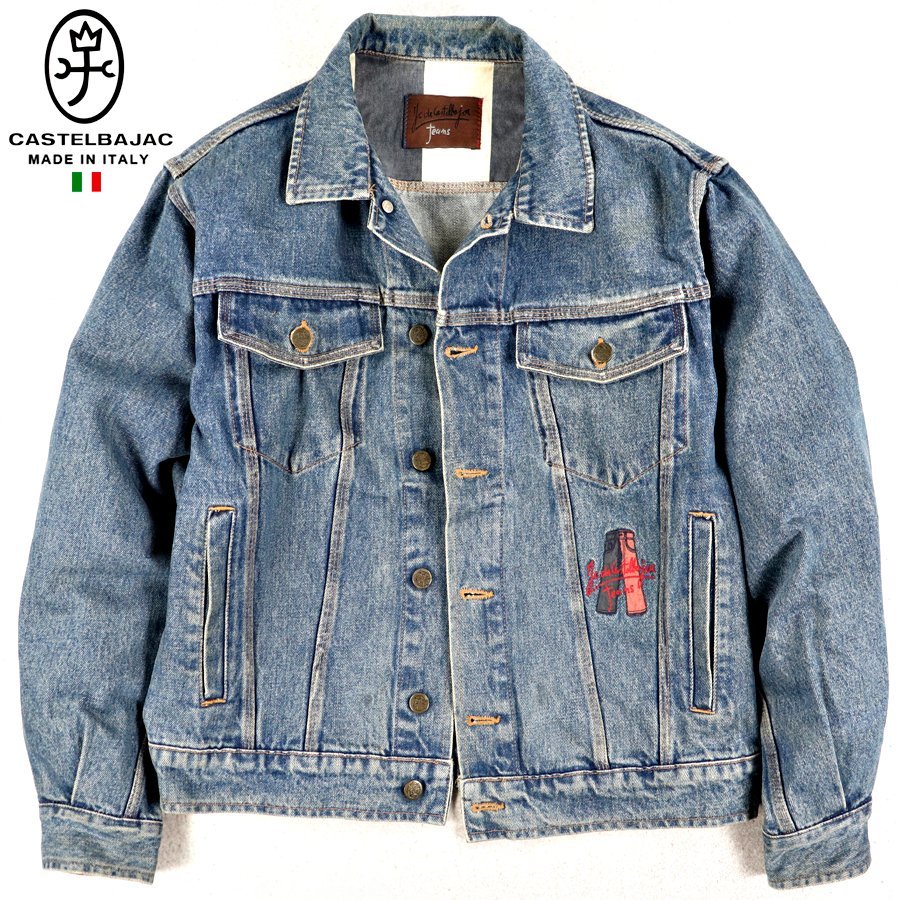 参考価格￥96，000- 正規品 イタリア製 CASTELBAJAC JEANS カステルバジャック ジーンズ ユーズド加工 3rdタイプ デニムジャケット ウォッシ 選んでもらえる特典付き