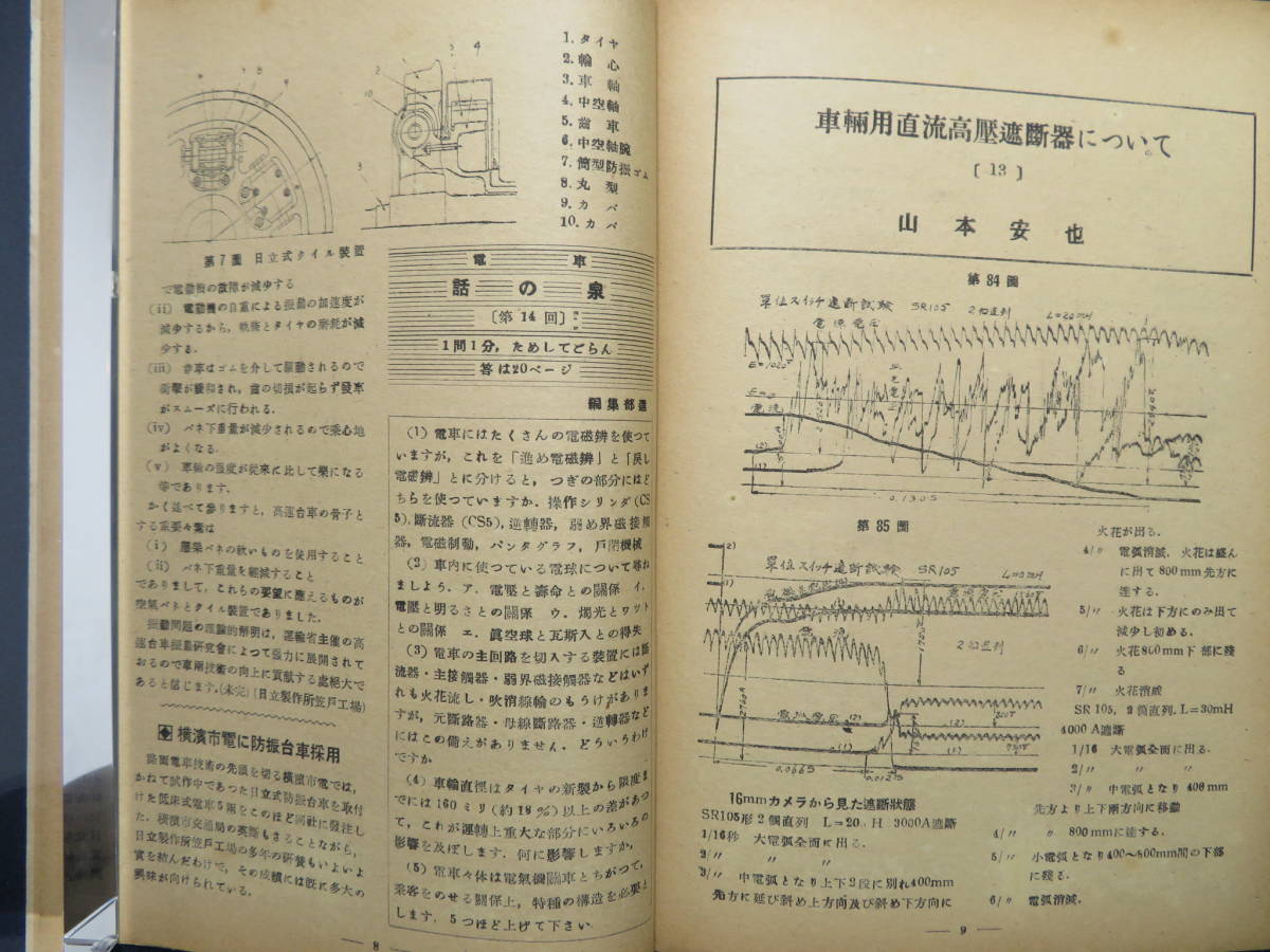 11）電気車の科学 昭和24年6月号 表紙／日立KL-1形市街電車用防振 