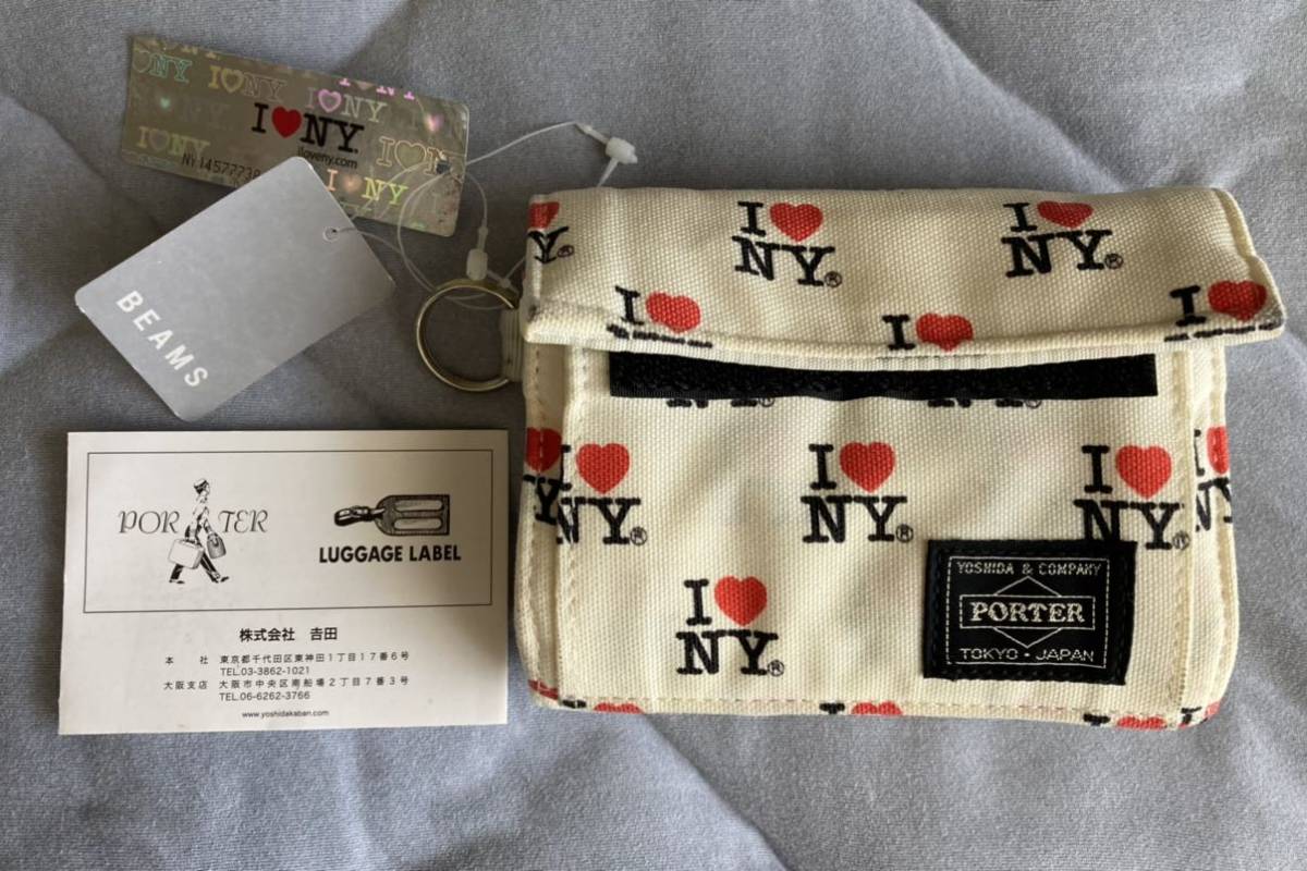 PORTER BEAMS コラボ 未使用ウォレット I（LOVE）NY NY LOVE 折り財布