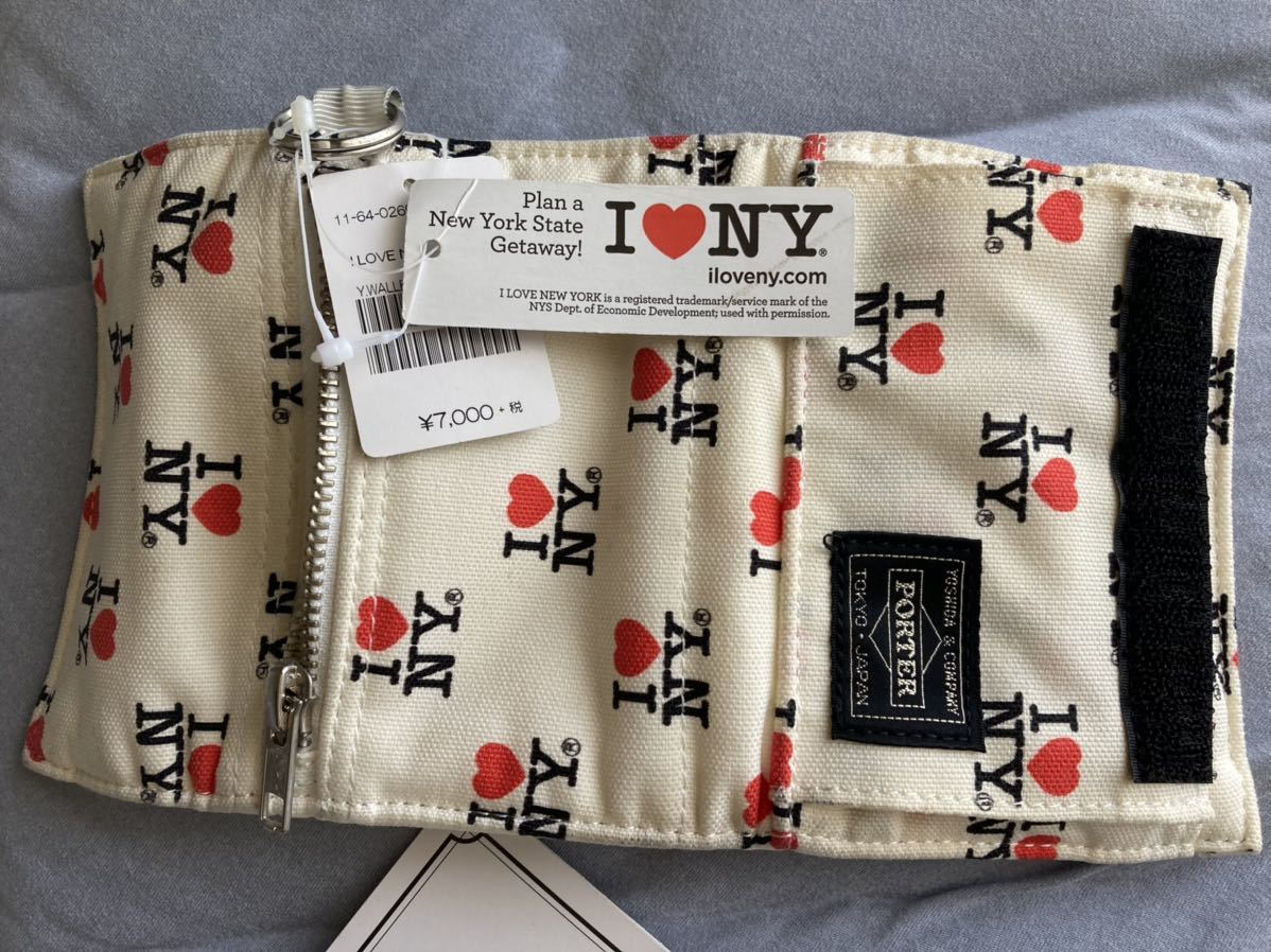 [未使用品] PORTER　BEAMS　DISNEY　コラボ　財布白 PORTER BEAMS コラボ 未使用ウォレット I（LOVE）NY NY LOVE 折り財布