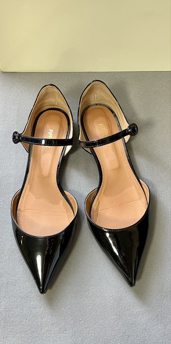 【美品】ピッピシック エナメル パンプス　サンダル　黒【PIPPICHIC】