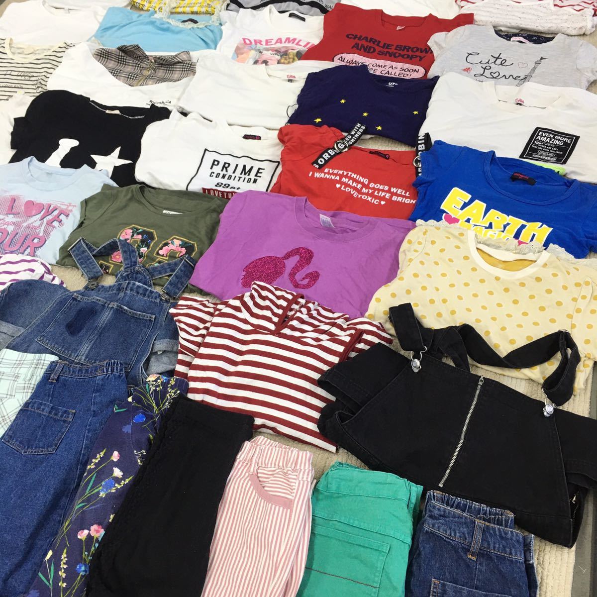 O 7 0303 キッズ 女の子 52点 150 160cm まとめ売り まとめて 春 夏服 子供服 Tシャツ ワンピース スカート ピンクラテ ラブトキ セット まとめ売り 売買されたオークション情報 Yahooの商品情報をアーカイブ公開 オークファン Aucfan Com