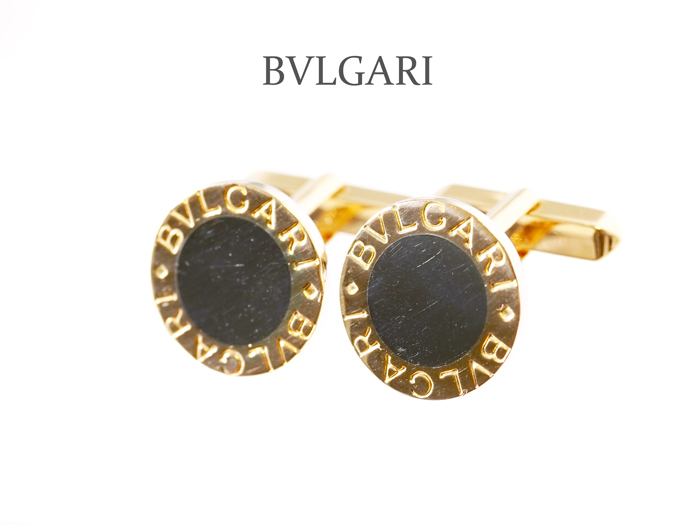 S-4☆ブルガリ 750YG/SS BB カフス BVLGARI カフス ブルガリ⁄750YG×SS