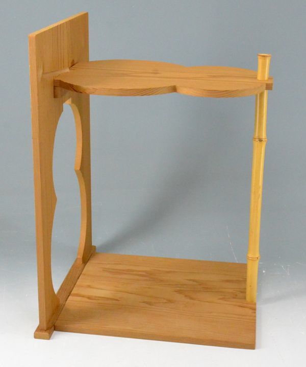 割引❣️「祖」 煤竹 白竹 杉柾目 煎茶棚 煎茶道具 組立式 木箱 （茶棚D） 淡々斎好写 瓢棚 茶道具 裏千家 棚物 杉木地 茶棚 文化棚 風炉