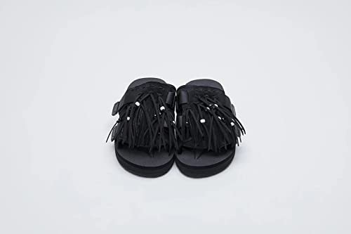 新品　送料無料　[SUICOKE] スイコック　レザースエード　フリンジサンダル　Hoto-Scab　レディース　ブラック　24cm suicoke（スイコック）の「別注＜SUICOKE(スイコック SUICOKE&frasl;スイコックHOTO-Scab フリンジの通販 個人的に気になるサンダル＜suicoke いかがでしょうかVOL.15 二子玉川｜BEAMS