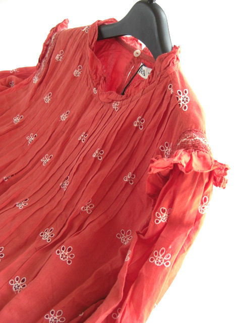 ザラzara フリルコットン刺繍ワンピース L 175 96 オレンジ 白 花柄 フラワー チュニック 送料198円 ワンピース 売買されたオークション情報 Yahooの商品情報をアーカイブ公開 オークファン Aucfan Com