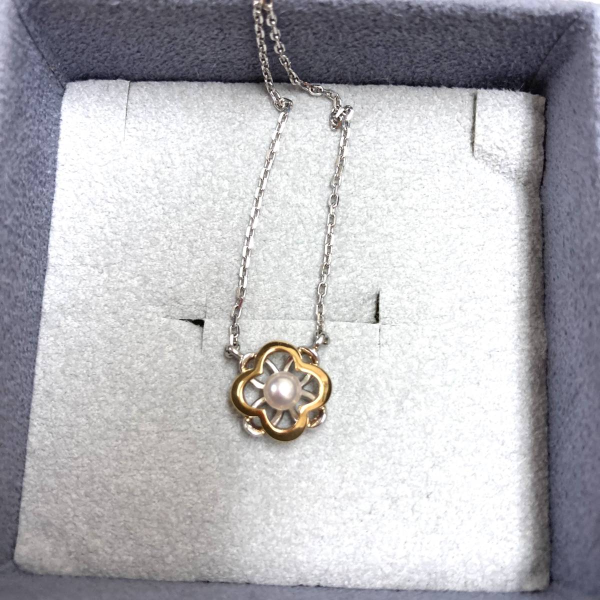 100スタ ミキモト K18wg Pt900 K18 パールネックレス フラワー 普段使いok 約40cm 約4 14g ケース付き ネックレス ペンダント チョーカー 売買されたオークション情報 Yahooの商品情報をアーカイブ公開 オークファン Aucfan Com