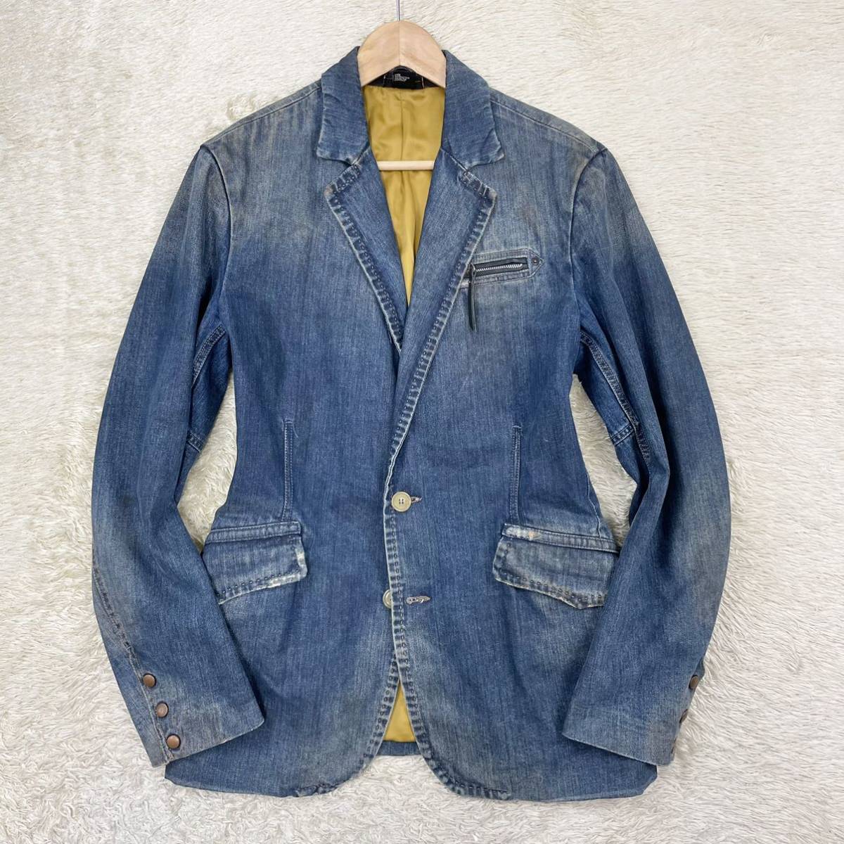 DIESEL】男らしさ漂う◎コットン100％ ユーズド加工 デニム テーラード 