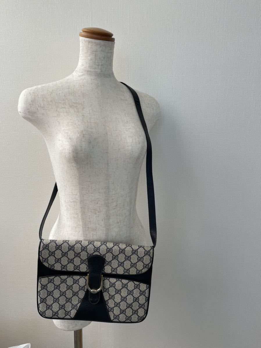 グッチ GUCCI GGスプリーム ショルダーバッグ ネイビー P15149