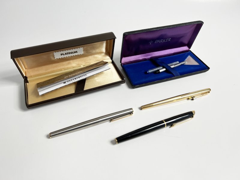 プラチナ WATERMAN パーカー 万年筆 3本まとめ 現状品 40447 万年筆 まとめて3本 プラチナ ウォーターマン パーカー 筆記具