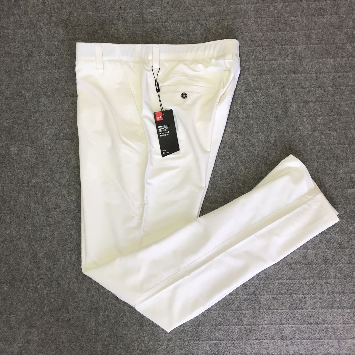 w91 ★定価12650円★春夏 アンダーアーマー ゴルフ UA MATCH PLAY ストレッチパンツ ゴルフパンツ 白 1248089-100