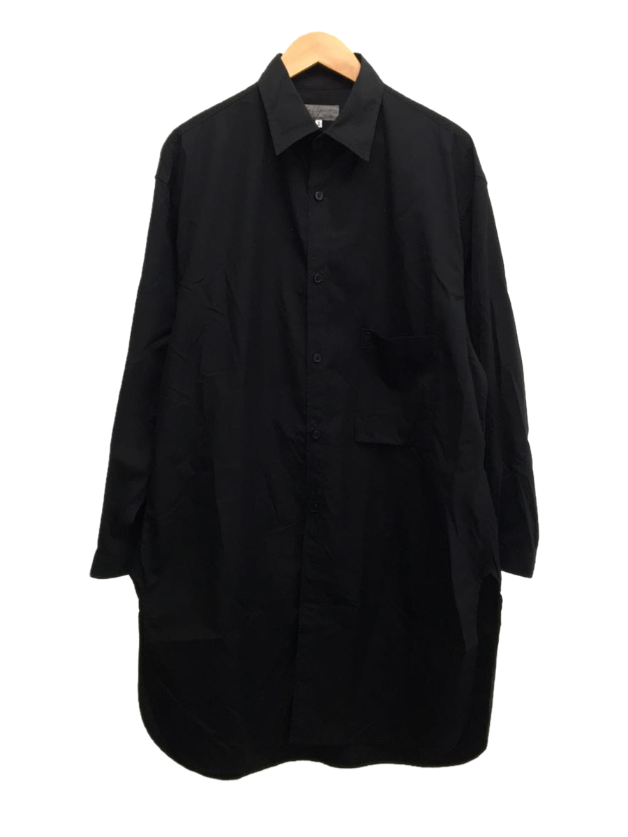 yohji yamamoto POUR HOMME◆長袖シャツ/2/コットン/ブラック/HV-B45-016
